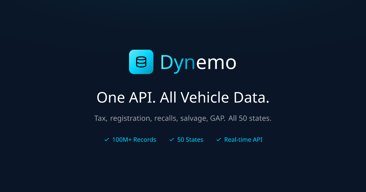 Dynemo - Vehicle Data API Platform